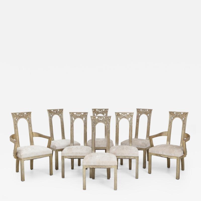 James Mont Set of Eight Art Deco influenced Dining Chairs by James Mont 