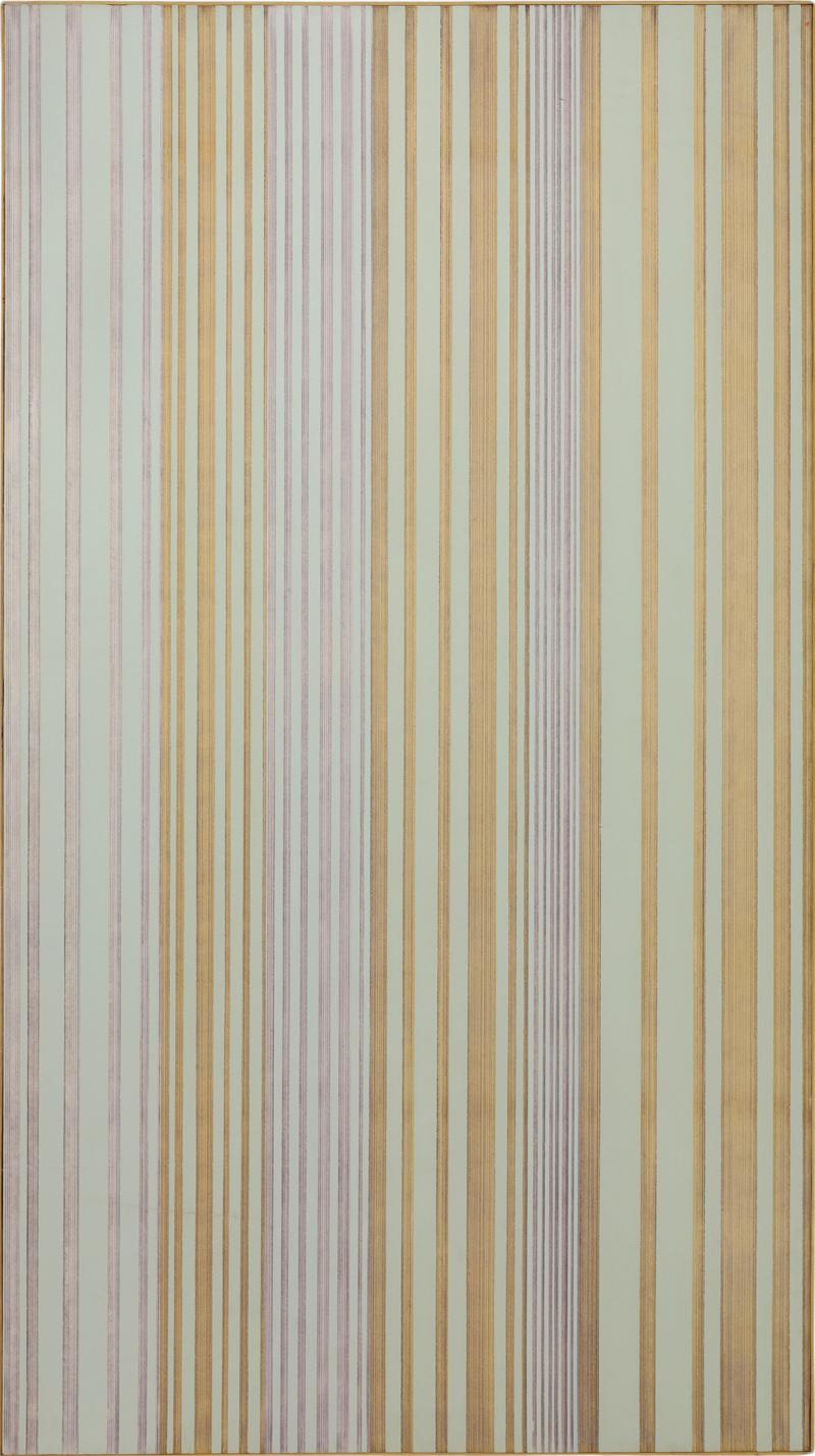 James Nickel James Nickel b 1943 Untitled Painting Chalk Line Series 1971 92 x 50 7 