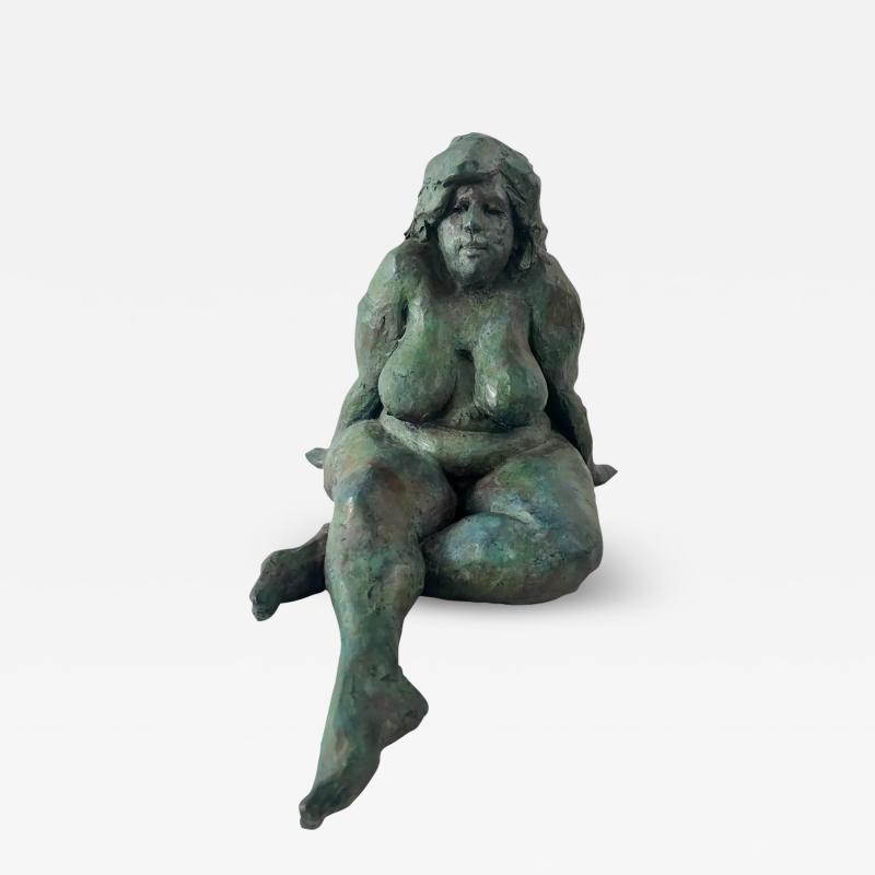 James Patrick Maher Nude Sitting Woman Bronze Sculpture by James Patrick Maher