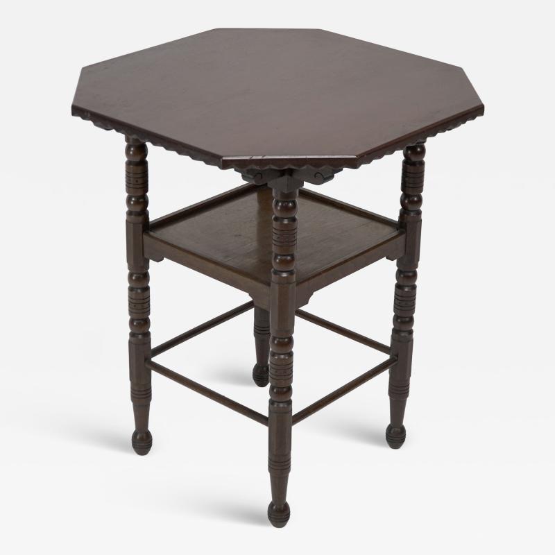 James Plucknett Bruce Talbert Style of a Fine Aesthetic Movement Walnut Two Tier Side Table