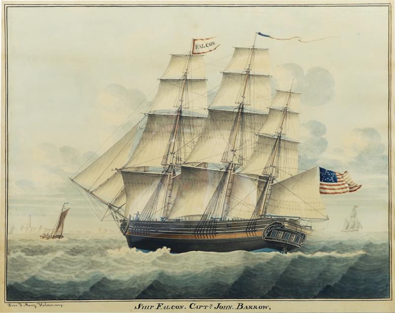 Jan Mooy Portrait of the American Ship Falcon 