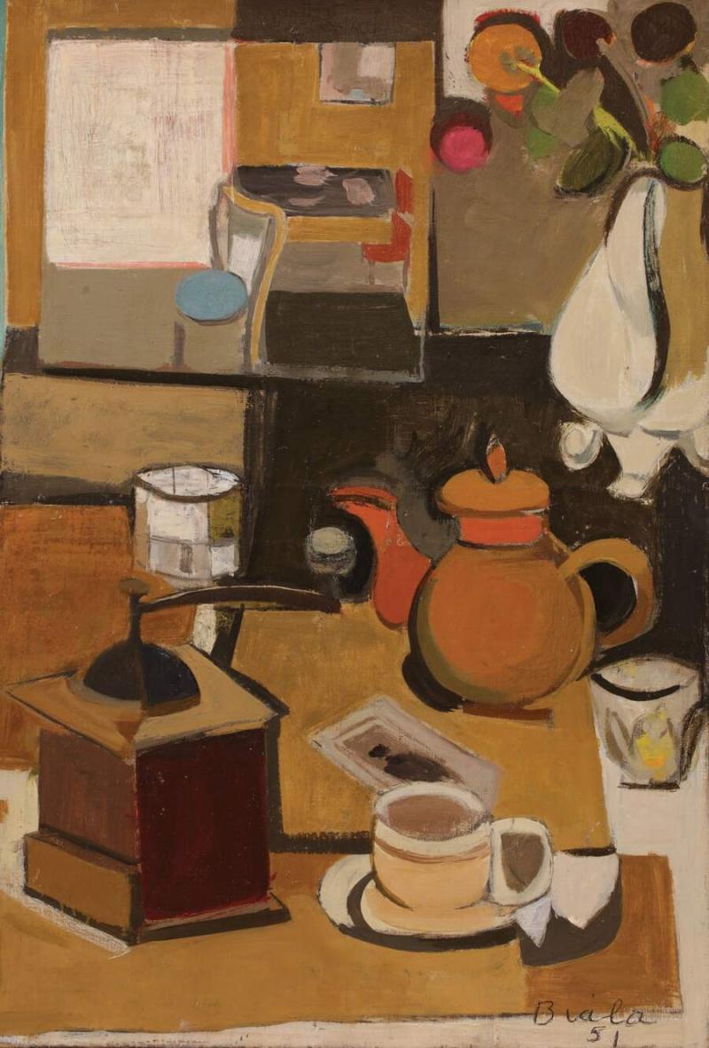 Janice Biala STILL LIFE WITH COFFEE POT AND GRINDER 1951 52