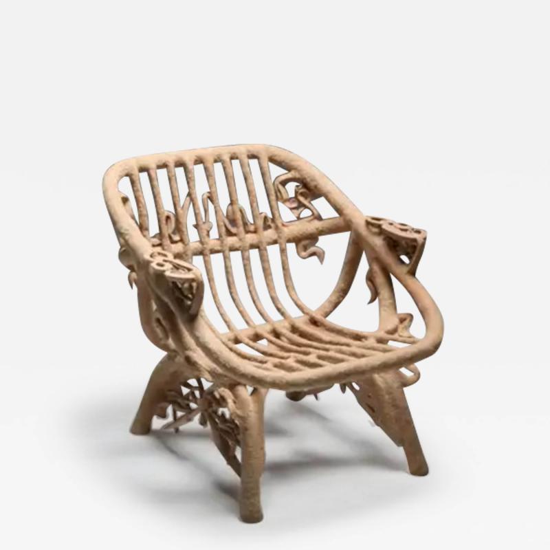 Janne Schimmel Goo Lounge Chair Wooden Chair with Ornamental Features Schimmel Schweikle