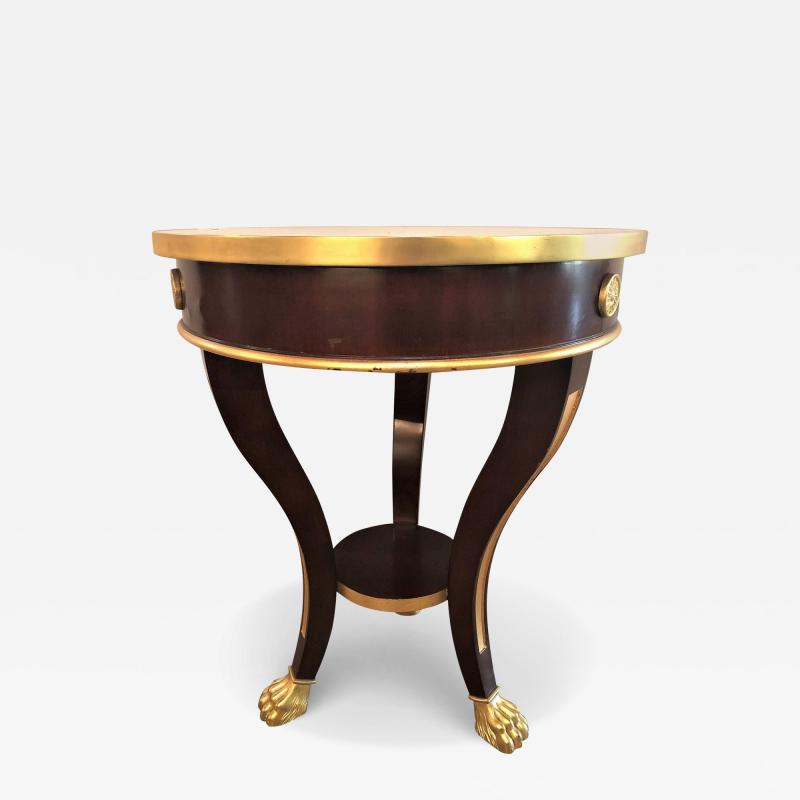 Jansen Style Claw Foot and Bronze Mounted Marble Top Circular End Side Table