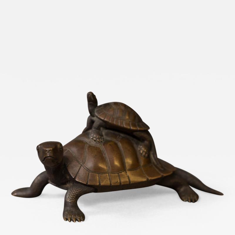 Japanese Antique Bronze Sculpture of Turtles