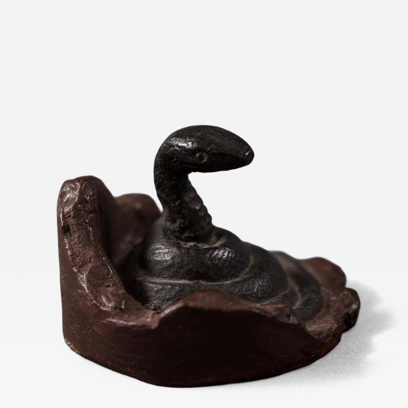 Japanese Antique Bronze Seal in the Shape of a Snake
