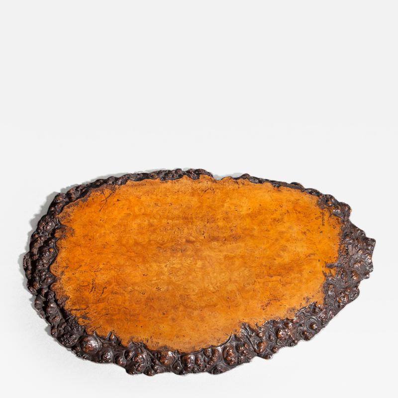 Japanese Burl Wood Tray