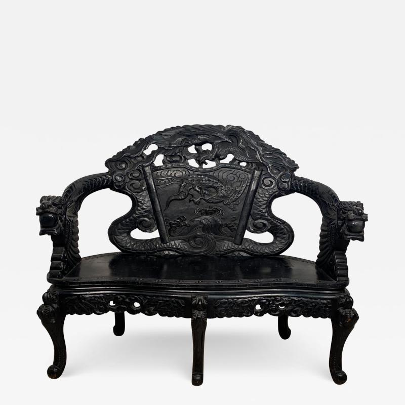 Japanese Dragon Bench 19th Century