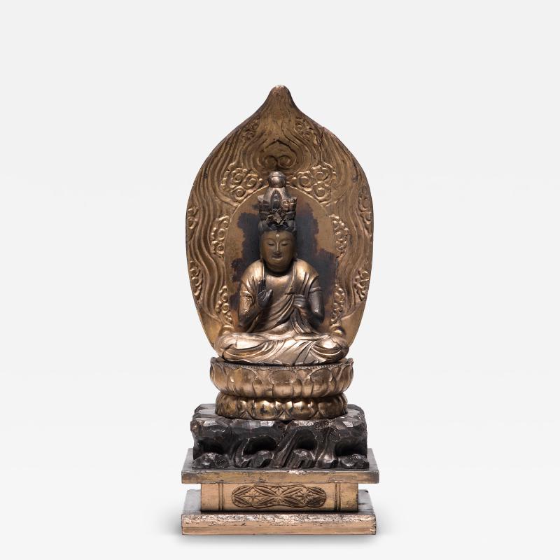 Japanese Gilt Seated Kannon Figure