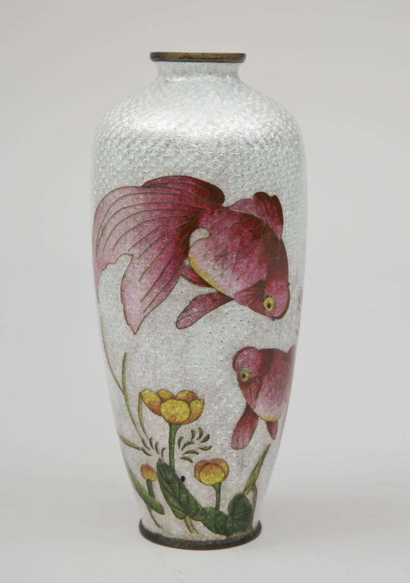 Japanese Ginbari Cloisonne Vase, Meiji Period