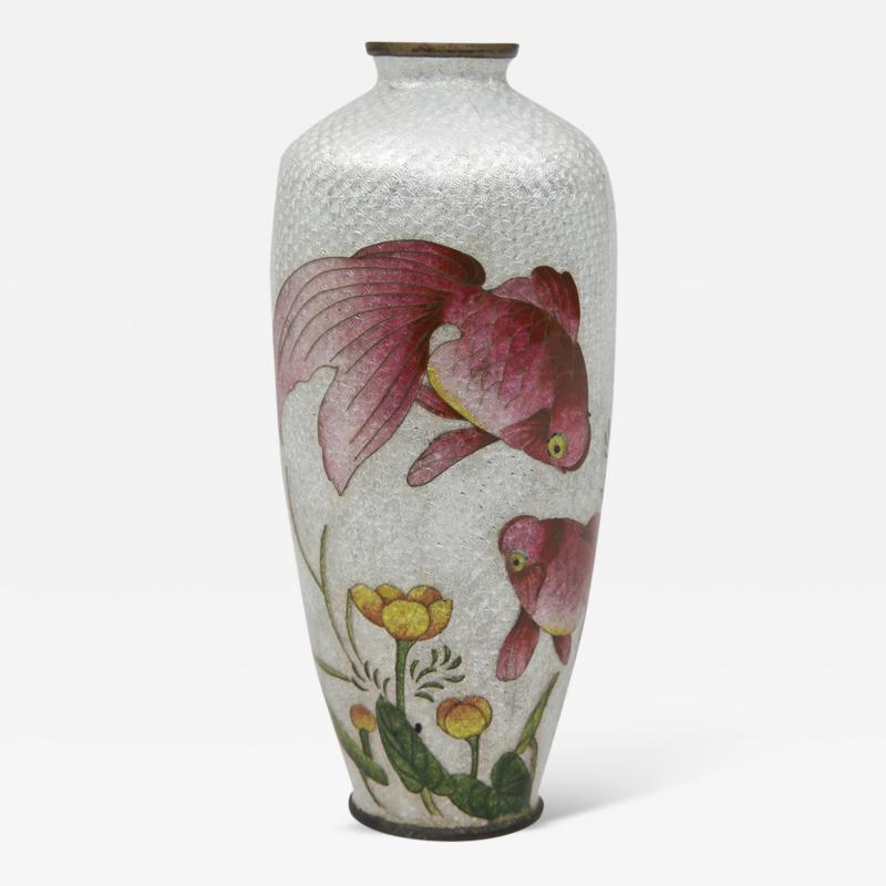 Japanese Ginbari Cloisonne Vase Meiji Period