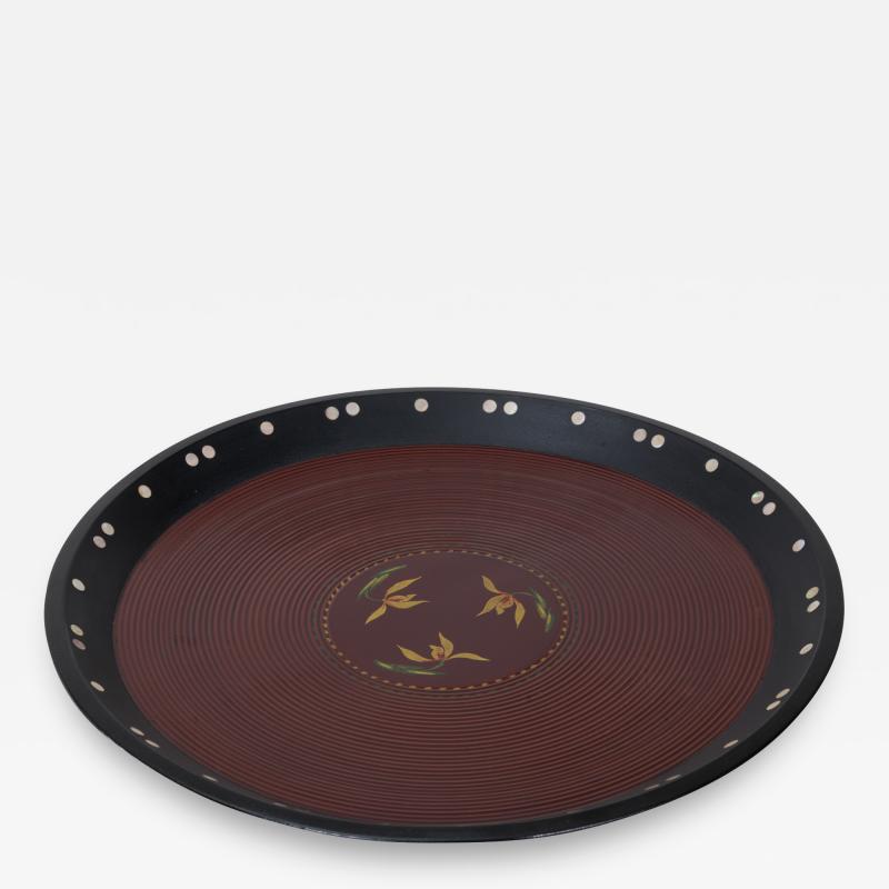 Japanese Lacquer Tray with Intricate Designs