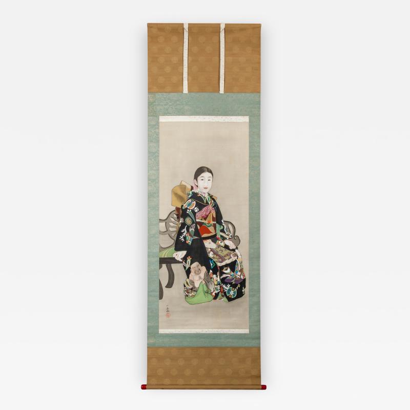 Japanese Scroll Young Girl