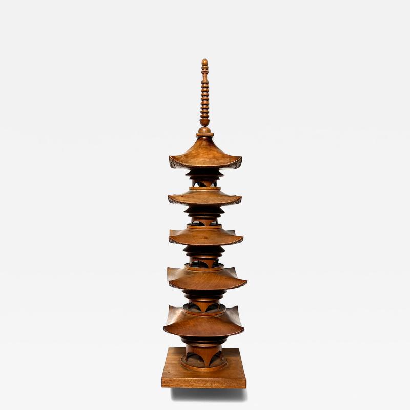 Japanese Showa Period Teak Model of a Pagoda