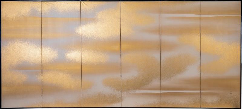 Japanese Six Panel Screen Clouds of Golden Mist