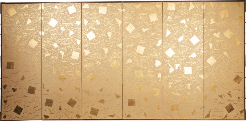 Japanese Six Panel Screen Gold Flash