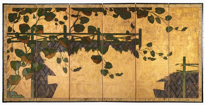 Japanese Six Panel Screen Golden Harvest