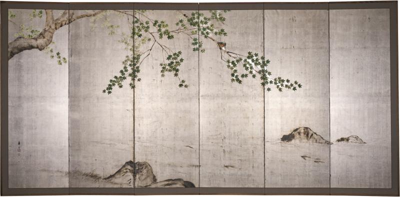 Japanese Six Panel Screen Maple Over Water