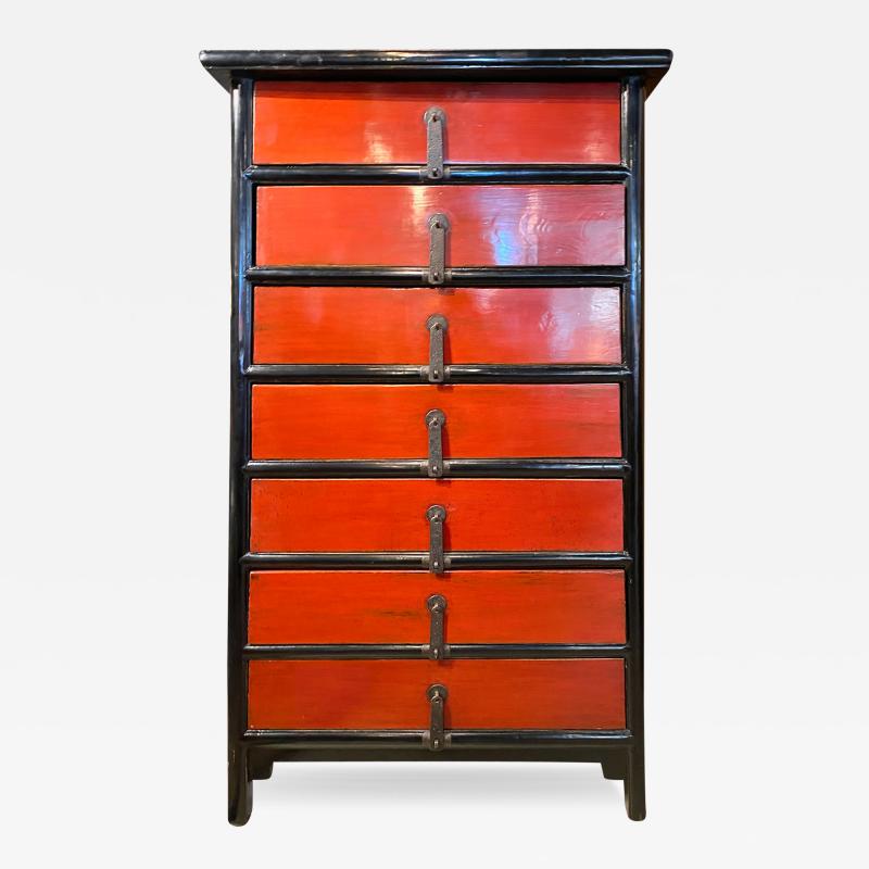 Japanese Tall Pagoda Form Chest of Drawers