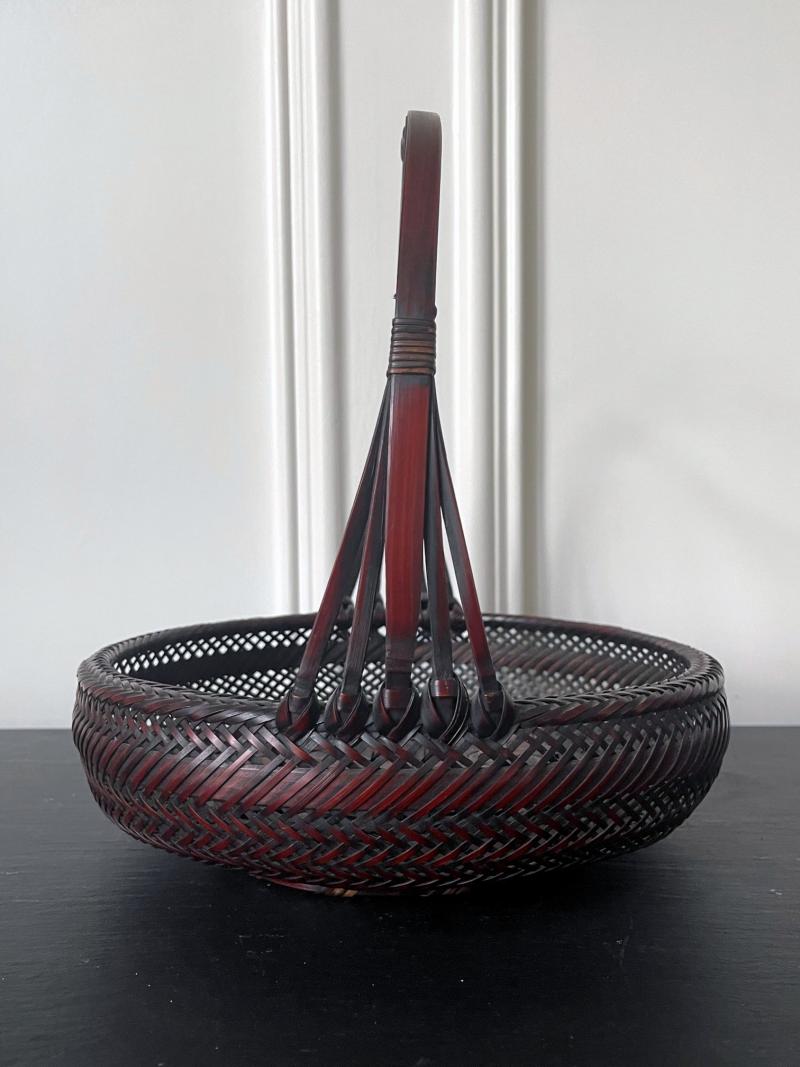 Japanese Woven Bamboo Ikebana Basket Morikago