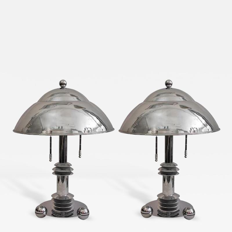 Jay Spectre 1970s Jay Spectre Vintage Pair of Chromed Lamps with adjustable light intensity