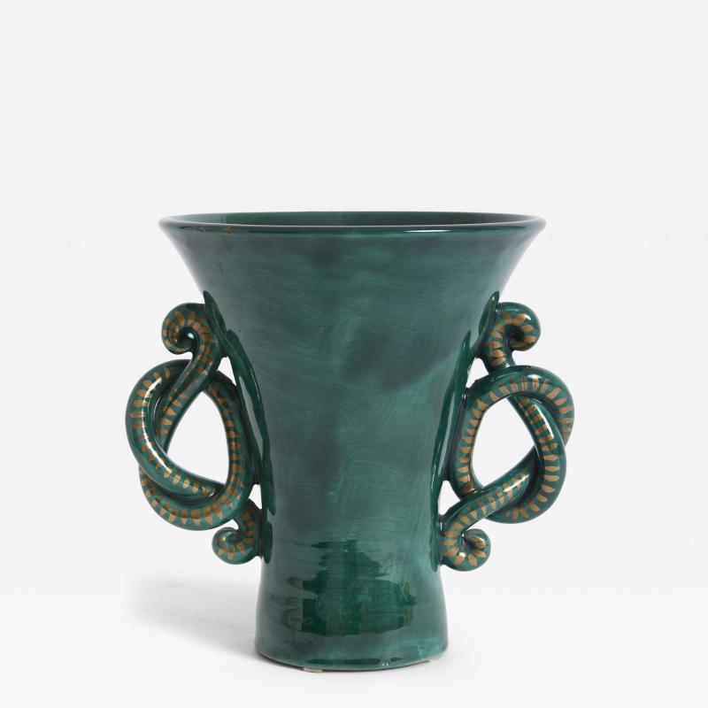 Jean Austruy Green Ceramic Vase