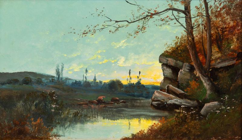 Jean Bain Evening Landscape Jean Bain French 1883 1963 