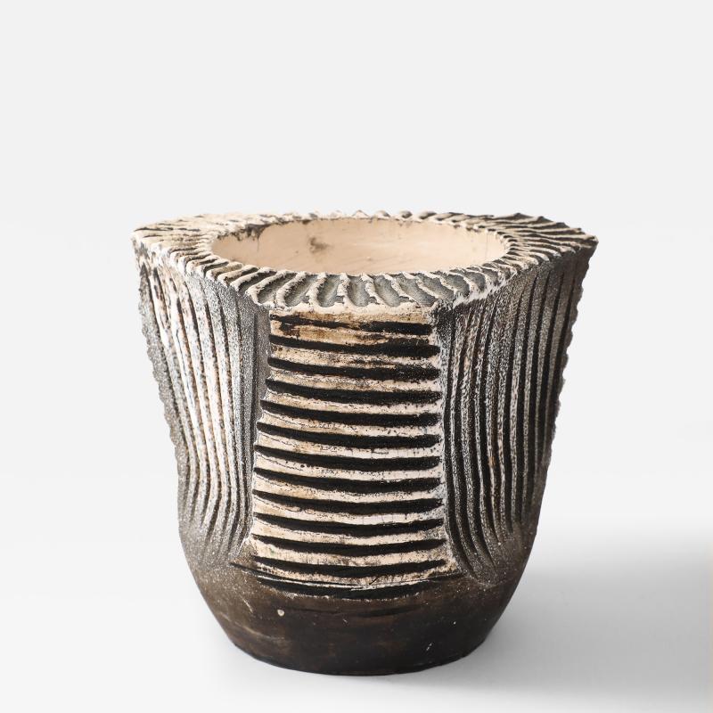 Jean Baptiste Bernard Delay Jean Besnard Brown White Stoneware Dish 1934 signed JB 