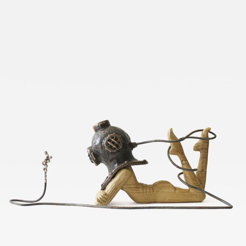 Jean Baptiste GIBUS Boutin AESTHETIC OF THE INCONSEQUENCE Original bronze tin robinia and iron sculpture