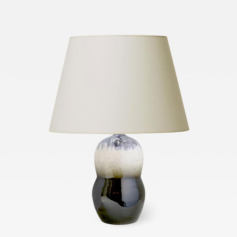 Jean Besnard Superb and Unique Table Lamp in Ivory Purples by Jean Besnard
