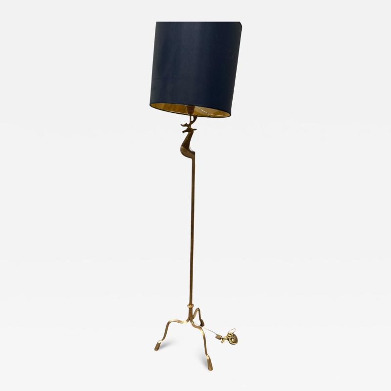 Jean Charles Moreux 1950sGilded wrought iron floor lamp attributed to Jean Charles Moreux