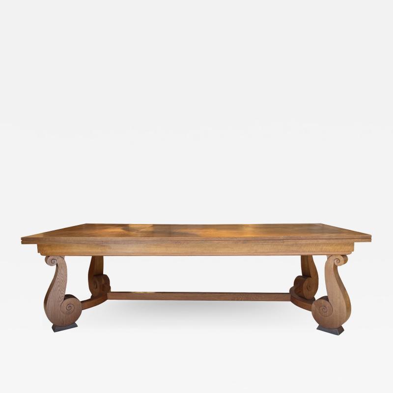 Jean Charles Moreux Jean Charles Moreaux longest oak dinning table with 2 side leaves