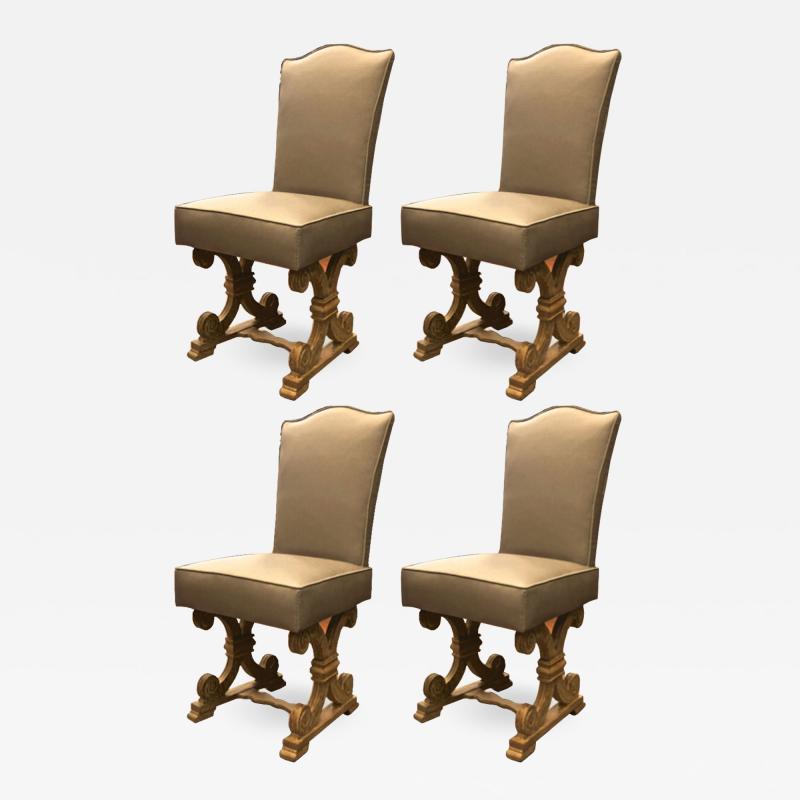 Jean Charles Moreux Jean Charles Moreux set of 4 oak cerused dinning chairs