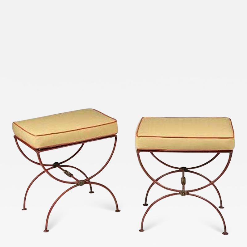 Jean Charles Moreux Pair of French 1930s Modern Neoclassical Stools by Jean Charles Moreux