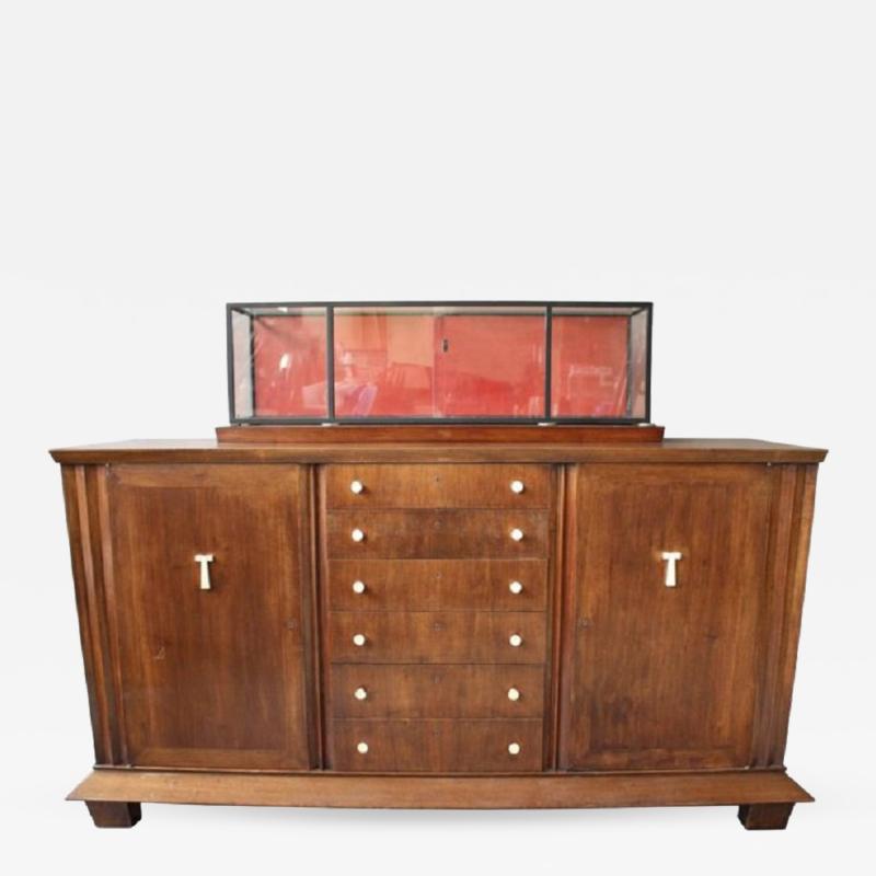 Jean Charles Moreux Rare Fine French Art Deco Walnut Sideboard by Jean Charles Moreux