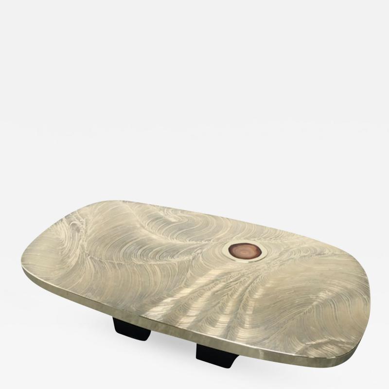 Jean Claude Dresse Rare Acid Etched Coffee Table by Jean Claude Desse