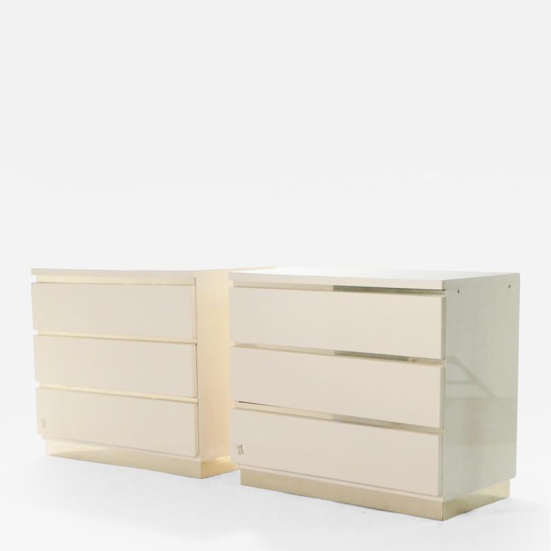 Jean Claude Mahey Pair of small lacquer chest of drawers by J C Mahey 1970s