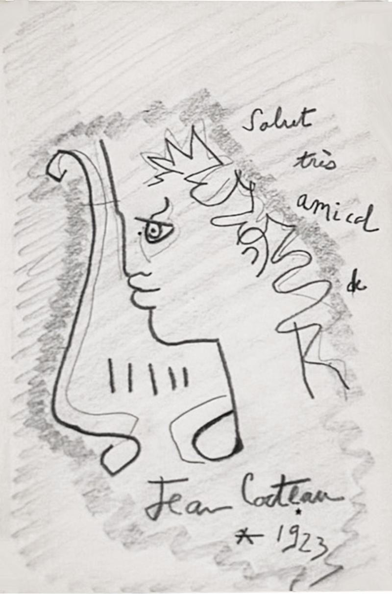Jean Cocteau Jean Cocteau Original Drawing 1923 Framed