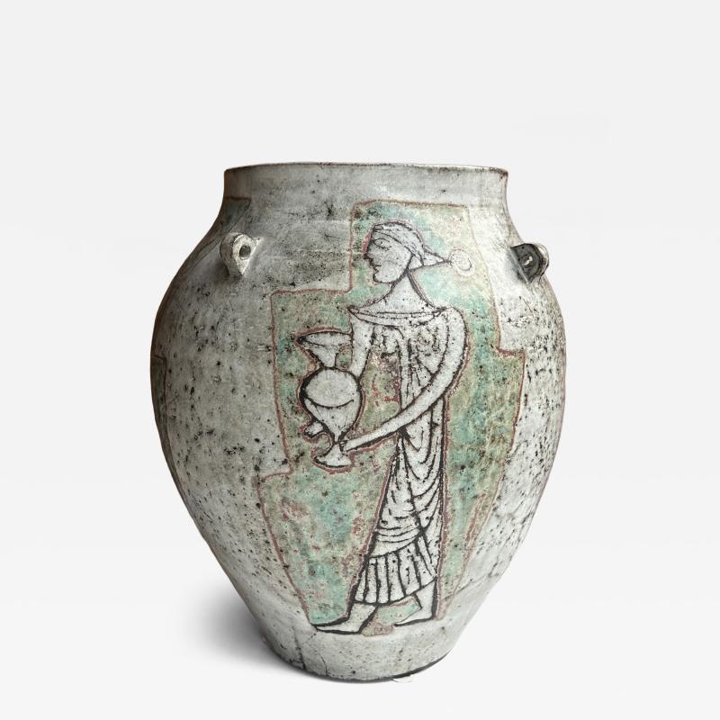 Jean Derval Ceramic Vase by Jean Derval Vallauris France 1960s