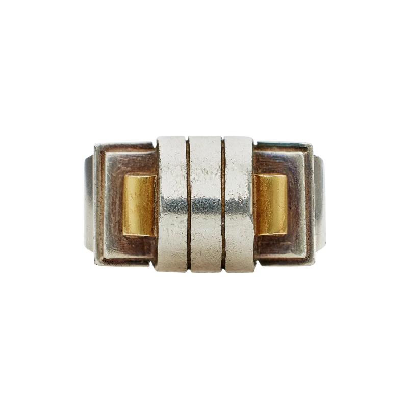 Jean Despres Jean Despr s French Modernist Silver and Gilt Silver Ring