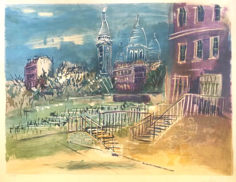 Jean Dufy Montmartre et la Basilique du Sacre Coeur 