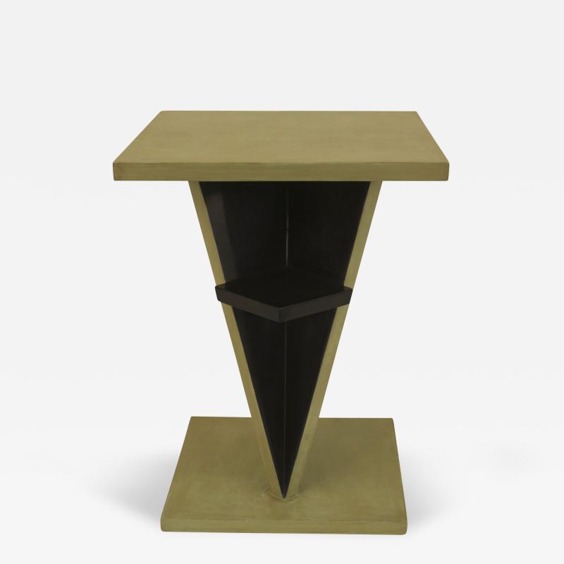 Jean Dunand French Art Deco Ebonized and Light Green Lacquered End Table