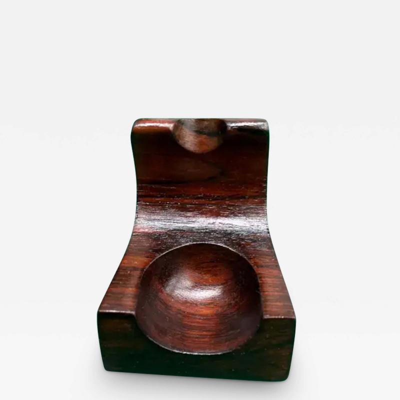 Jean Gillon Brazilian Mid Century Modern Pipe Holder in Hardwood by Jean Gillon Brazil