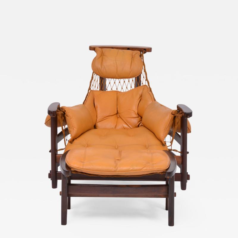 Jean Gillon Iconic Brazilian Jangada Lounge Chair with Ottoman by Jean Gillon