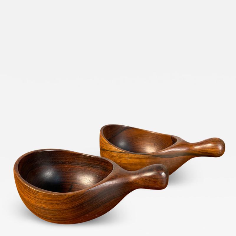 Jean Gillon Pair of Brazilian Modern Bowl in Hardwood by Jean Gilon for WoodArt Brazil