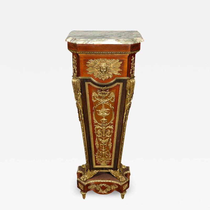 Jean Henri Riesener FRENCH ORMOLU MOUNTED AND MARBLE TOP PEDESTALS AFTER RIESENER 19TH CENTURY