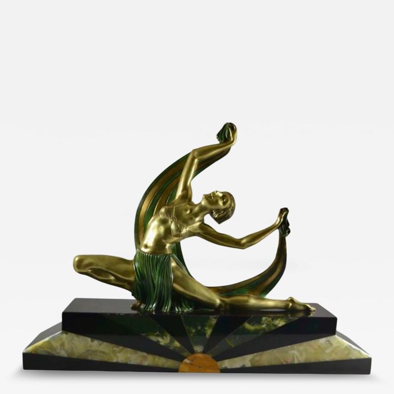 Jean Lormier Large Art Deco Bronze Dancer by Jean Lormier Art Deco Collection
