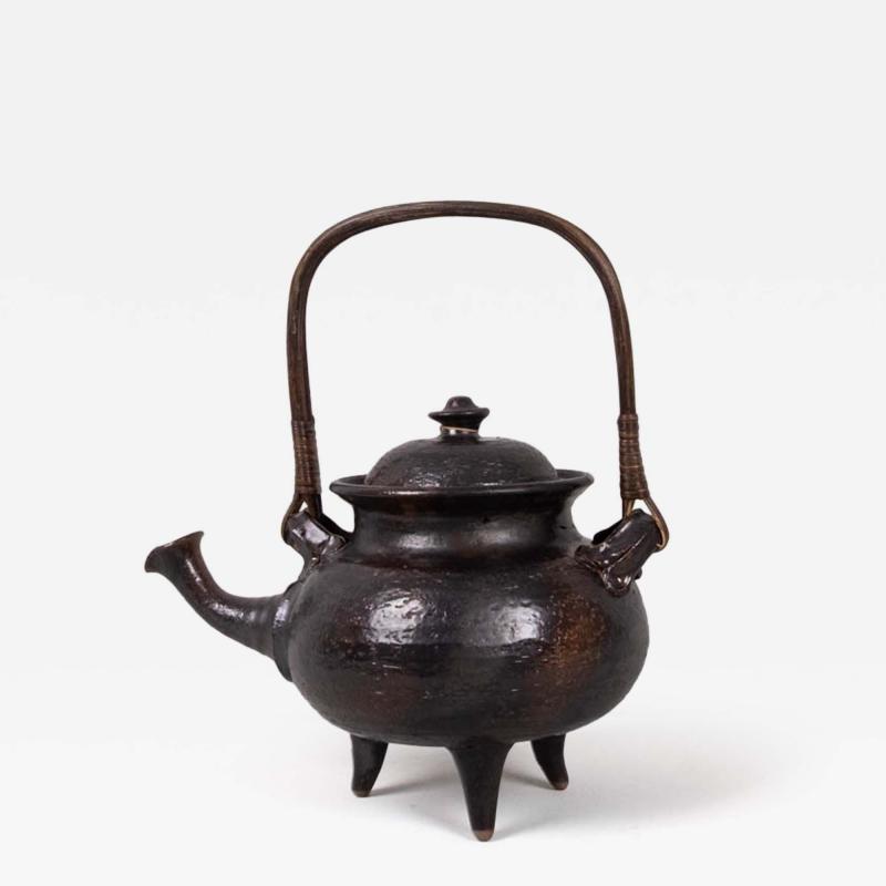Jean Marais Large Jean Marais teapot dark brown enamelled ceramic France
