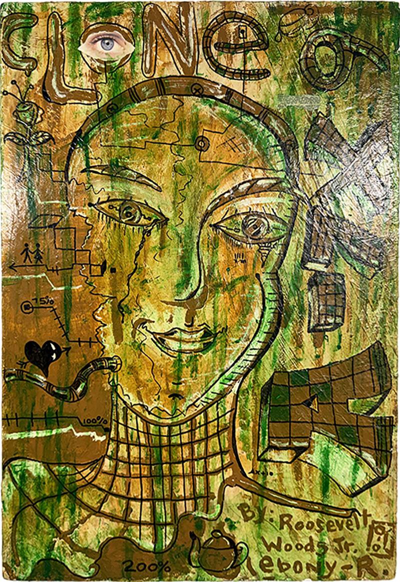 Jean Michel Basquiat MODERN BASQUIAT STYLE MIXED MEDIA PAINTING SIGNED