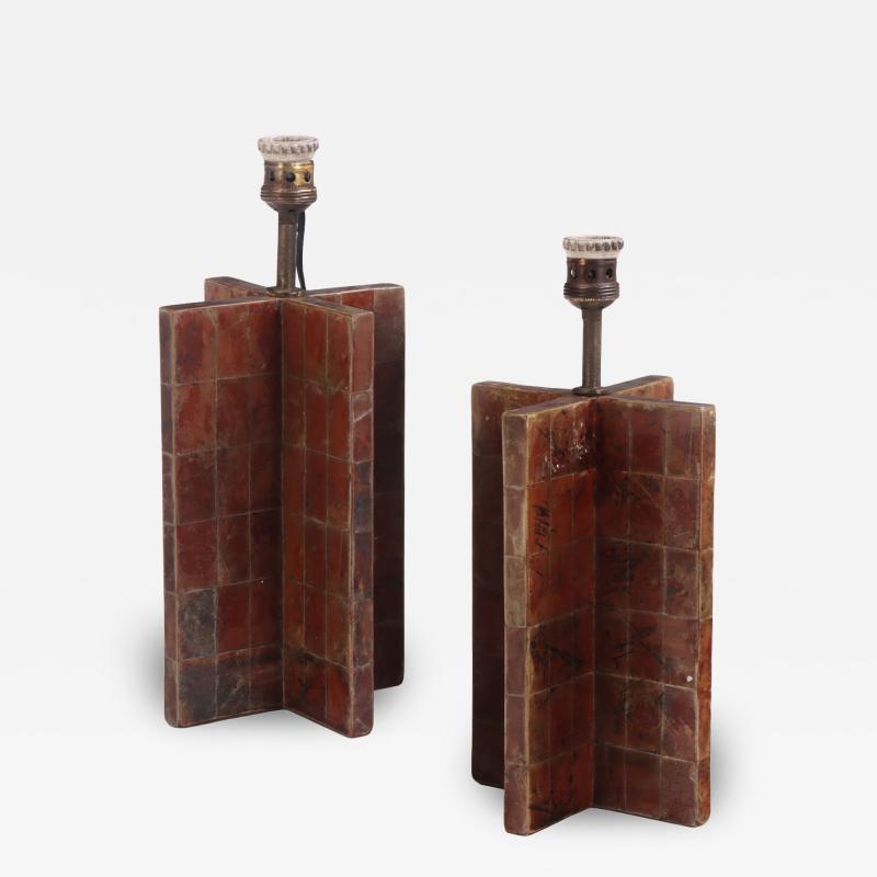 Jean Michel Frank A Pair of Mica Covered Table Lamps in the Manner of Jean Michel Frank 